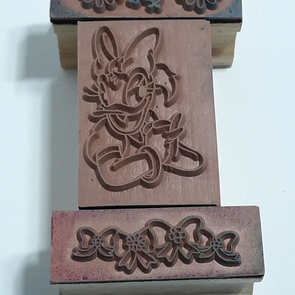Lot of 3 Disney Rubber Stamps Daisy Duck Flower Ribbbons Bows Animals Crafting